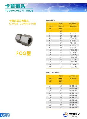 供应不锈钢卡套式压力表接头FCG-02-2系列 高精度连接方案的气动与液压应用分析